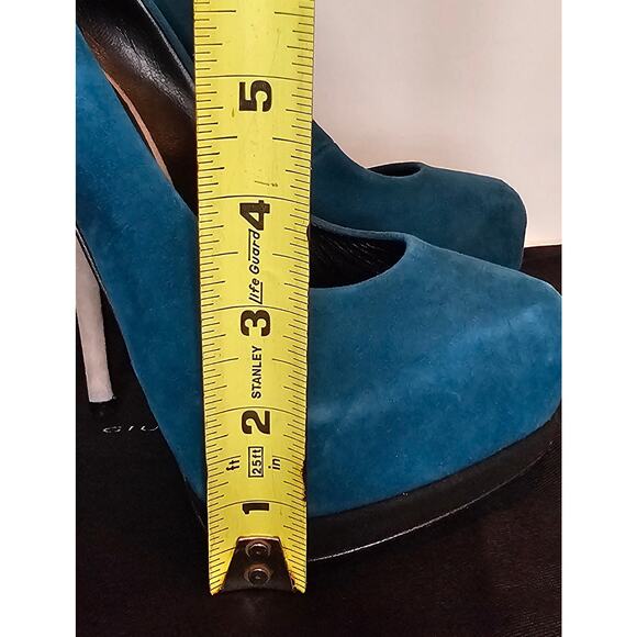 Giuseppe Zanotti Tricolor Suede Nana Platform Pumps. - Picture 7 of 11